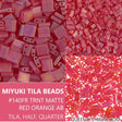 Miyuki Tila Beads, Tila, Half Tila or Quarter Tila, Matte Transparent Red Orange AB-140FR
