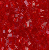 Miyuki Tila Beads-Tila, Half Tila or Quarter Tila Transparent Ruby - 140, 5 grams