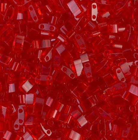 Miyuki Tila Beads-Tila, Half Tila or Quarter Tila Transparent Ruby - 140, 5 grams