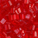Miyuki Tila Beads-Tila, Half Tila or Quarter Tila Transparent Ruby - 140, 5 grams