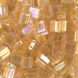 Miyuki Tila Beads-Tila, Half Tila or Quarter Tila Transparent Light Topaz AB - 251, 5 grams