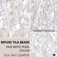 Miyuki Tila Beads-Tila, Half Tila or Quarter Tila White Pearl Ceylon - 420