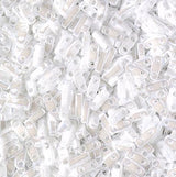 Miyuki Tila Beads-Tila, Half Tila or Quarter Tila White Pearl Ceylon - 420, 5 grams