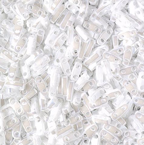 Miyuki Tila Beads-Tila, Half Tila or Quarter Tila White Pearl Ceylon - 420, 5 grams