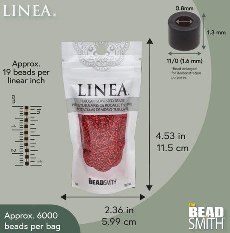 Linea Beads 11/0, Silver Lined Red LIN059, 30 Grams