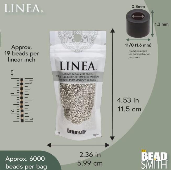 Linea Beads 11/0, Metallic Silver LIN057, 30 Grams
