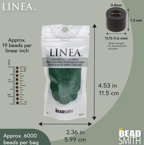 Linea Beads 11/0, Green LIN032, 30 Grams