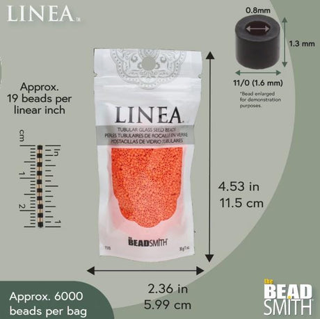 Linea Beads 11/0, Orange LIN028, 30 Grams
