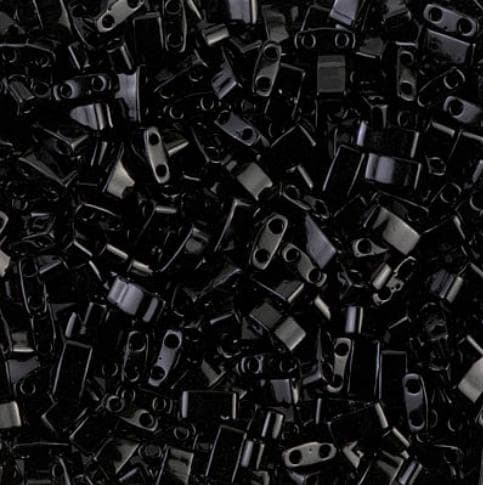 Miyuki Tila Beads, Tila, Half Tila or Quarter Tila, Black-401, 5 grams