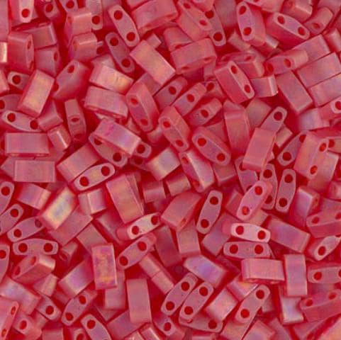 Miyuki Tila Beads, Tila, Half Tila or Quarter Tila, Matte Transparent Crystal AB-131FR, 5 grams