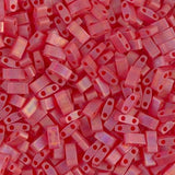 Miyuki Tila Beads, Tila, Half Tila or Quarter Tila, Matte Transparent Crystal AB-131FR, 5 grams
