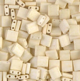 Miyuki Tila Beads-Tila, Half Tila or Quarter Tila Matte Opaque Cream - 2021, 5 grams