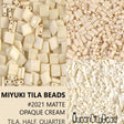 Miyuki Tila Beads-Tila, Half Tila or Quarter Tila Matte Opaque Cream - 2021