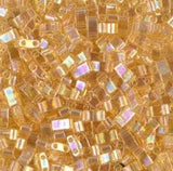Miyuki Tila Beads-Tila, Half Tila or Quarter Tila Transparent Light Topaz AB - 251, 5 grams