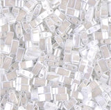 Miyuki Tila Beads-Tila, Half Tila or Quarter Tila White Pearl Ceylon - 420, 5 grams