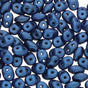 SuperDuo Metallic Suede Blue, Czech Glass 2-hole bead 2.5x5mm