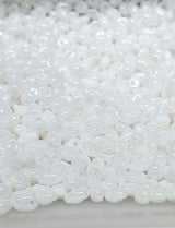 MiniDuo Chalk White Luster, 2-Hole 2x4MM Czech Glass, 03000-14400-10 Grams