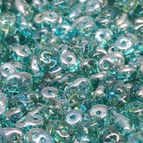 SuperDuo Aqua Clarit, Czech Glass 2-hole bead 2.5x5mm, 60020-22901-10 grams