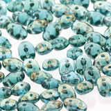 SuperDuo Aqua Clarit, Czech Glass 2-hole bead 2.5x5mm, 60020-22901-10 grams