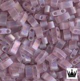Miyuki Tila Beads-Tila, Half Tila or Quarter Tila Matte Transparent Smoky Amethyst AB - 142FR, 5 grams