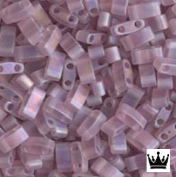 Miyuki Tila Beads-Tila, Half Tila or Quarter Tila Matte Transparent Smoky Amethyst AB - 142FR, 5 grams