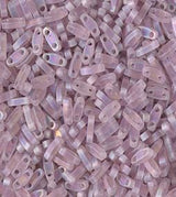 Miyuki Tila Beads-Tila, Half Tila or Quarter Tila Matte Transparent Smoky Amethyst AB - 142FR, 5 grams