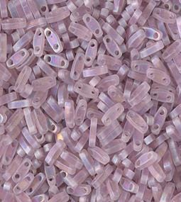 Miyuki Tila Beads-Tila, Half Tila or Quarter Tila Matte Transparent Smoky Amethyst AB - 142FR, 5 grams