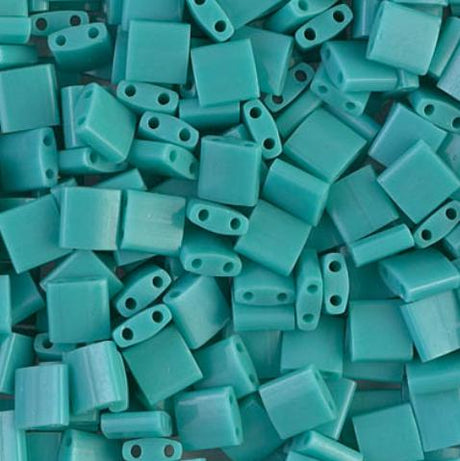 Miyuki Tila Beads-Tila, Half Tila or Quarter Tila Opaque Turquoise-412, 5 grams
