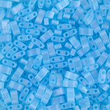 Miyuki Tila Beads-Tila, Half Tila or Quarter Tila Matte Transparent Aqua AB - 148FR, 5 grams
