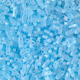 Miyuki Tila Beads-Tila, Half Tila or Quarter Tila Matte Transparent Aqua AB - 148FR, 5 grams