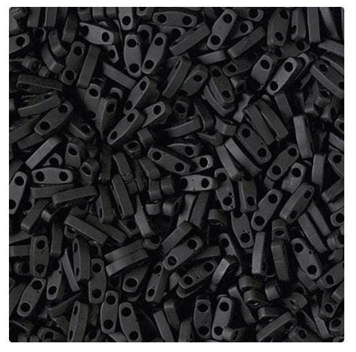 Miyuki Tila Beads, Tila, Half Tila or Quarter Tila, Matte Black-401F, 5 grams