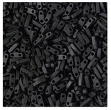 Miyuki Tila Beads, Tila, Half Tila or Quarter Tila, Matte Black-401F, 5 grams