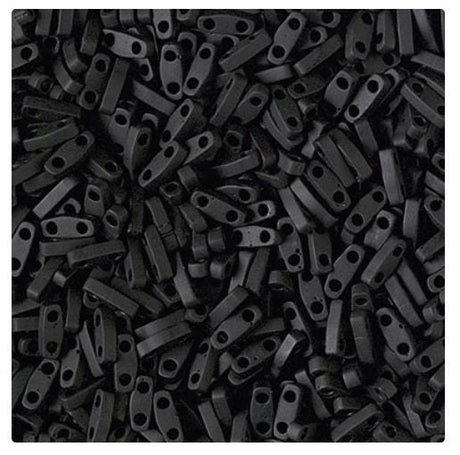 Miyuki Tila Beads, Tila, Half Tila or Quarter Tila, Matte Black-401F, 5 grams