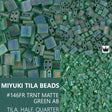 Miyuki Tila Beads, Tila, Half Tila or Quarter Tila, Matte Transparent Green AB - 146FR