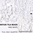 Miyuki Tila Beads-Tila, Half Tila or Quarter Tila, White - 402