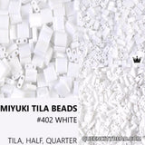 Miyuki Tila Beads-Tila, Half Tila or Quarter Tila, White - 402