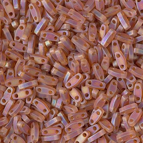 Miyuki Tila Beads-Tila, Half Tila or Quarter Tila, Matte Transparent Dark Topaz AB - 134FR, 5 grams