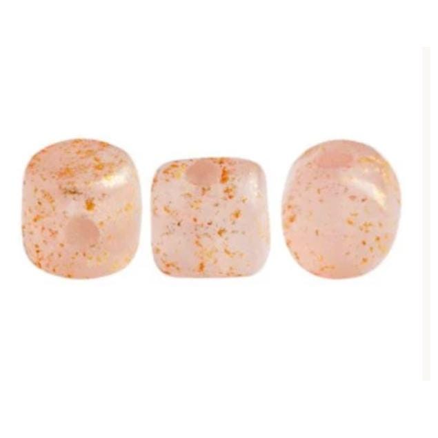 Minos Par Puca Light Pink Opal Splash, 2.5X3MM Czech glass 71100/94401, 5 grams