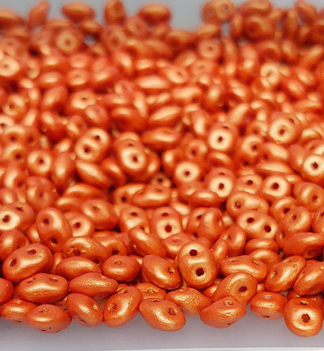 Superduo Gold Shine Orange, 2-hole bead 2.5x5mm-02010-24102, 10 grams