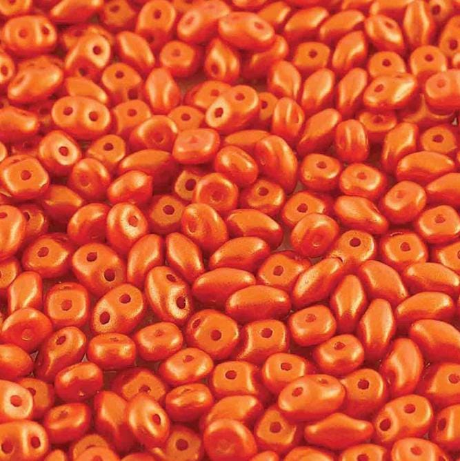 Superduo Gold Shine Orange, 2-hole bead 2.5x5mm-02010-24102, 10 grams