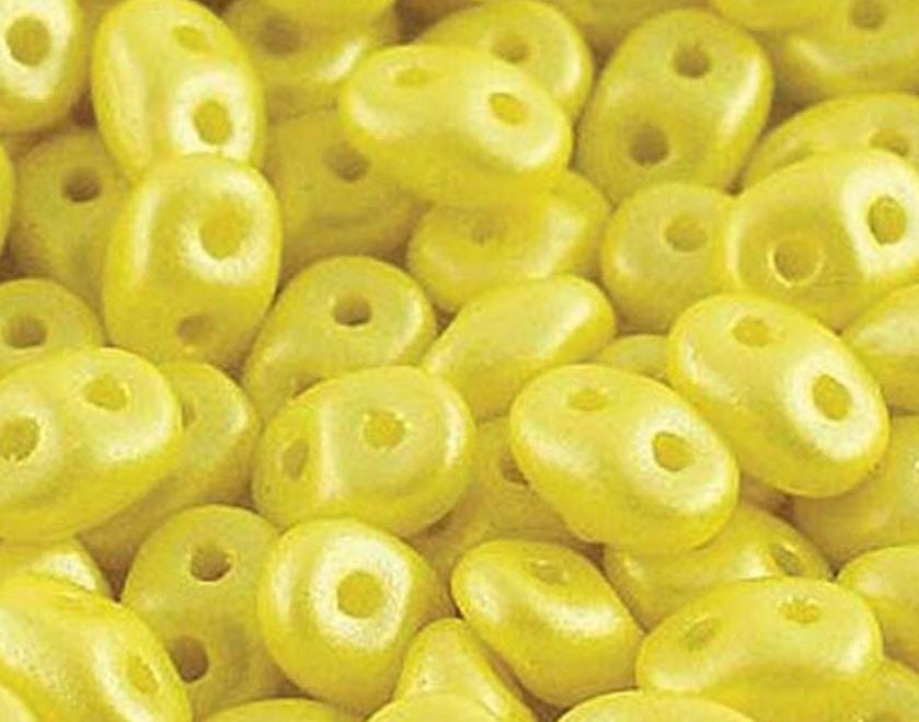 Superduo Pearl Shine Amber, 2-hole bead 2.5x5mm-02010-24002, 10 grams