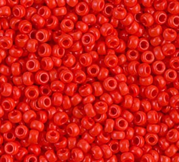 11-407 Opaque Vermillion Red, Miyuki Seed Bead, 11/0
