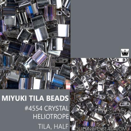 Miyuki Tila Beads-Tila, Half Tila or Quarter Tila Crystal Heliotrope - 4554, 5 grams