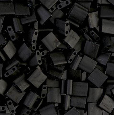 Miyuki Tila Beads, Tila, Half Tila or Quarter Tila, Matte Black-401F, 5 grams