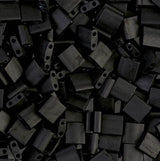 Miyuki Tila Beads, Tila, Half Tila or Quarter Tila, Matte Black-401F, 5 grams