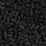Miyuki Tila Beads, Tila, Half Tila or Quarter Tila, Matte Black-401F, 5 grams