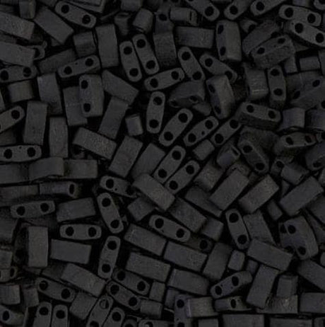 Miyuki Tila Beads, Tila, Half Tila or Quarter Tila, Matte Black-401F, 5 grams