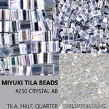 Miyuki Tila Beads, Tila, Half Tila or Quarter Tila, Crystal AB - 250, 5 grams