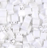 Miyuki Tila Beads-Tila, Half Tila or Quarter Tila, White - 402, 5 grams