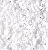 Miyuki Tila Beads-Tila, Half Tila or Quarter Tila, White - 402, 5 grams